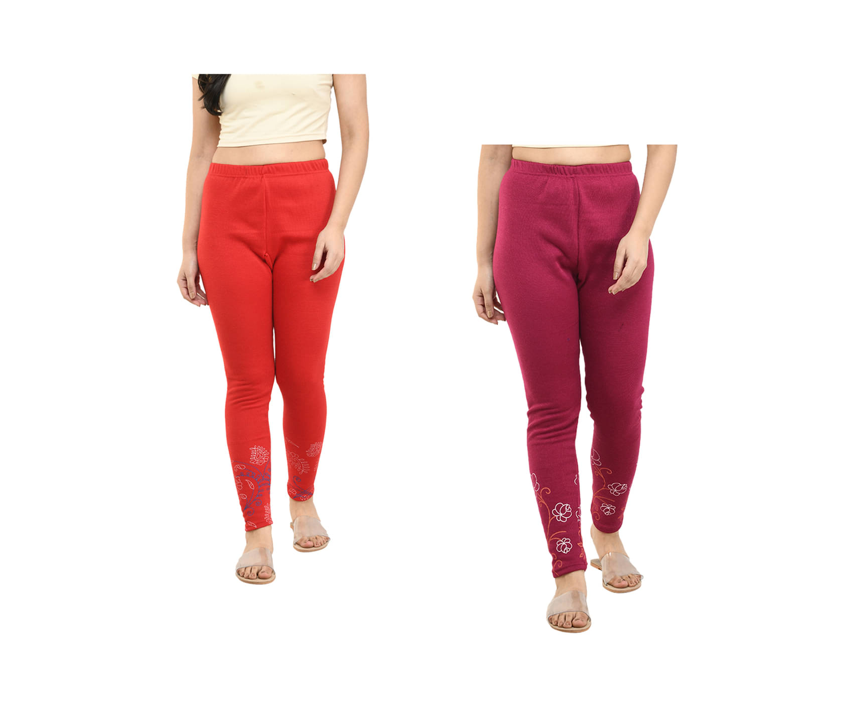     			IndiWeaves Pack of 2 Woollen Women Legging ( Multicolor )