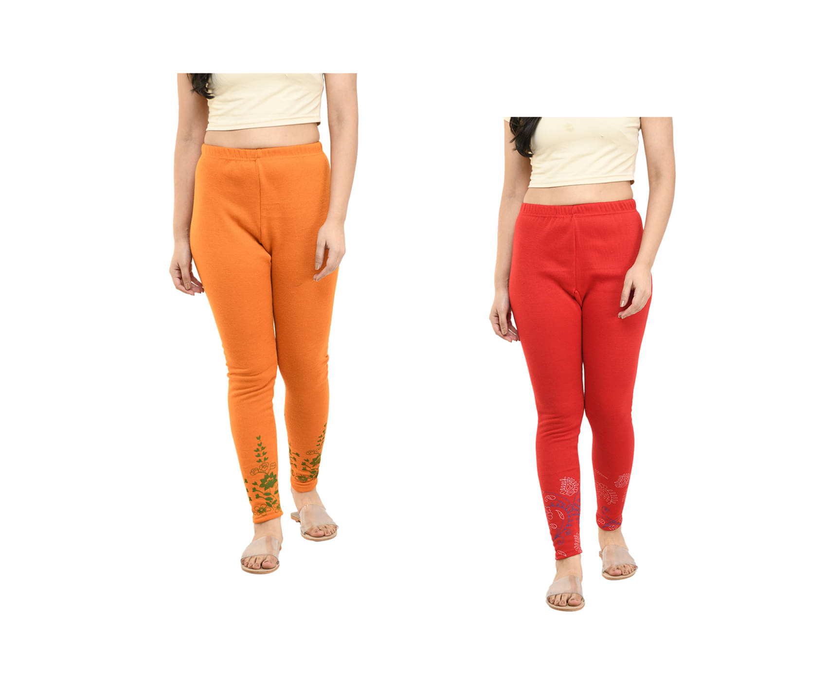     			IndiWeaves Pack of 2 Woollen Women Legging ( Multicolor )