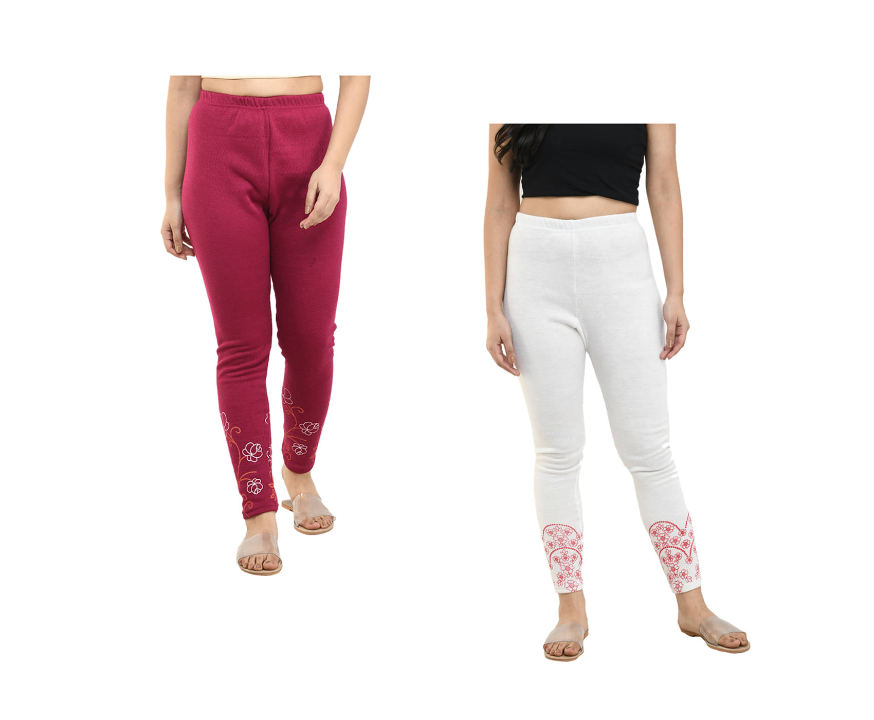     			IndiWeaves Pack of 2 Woollen Women Legging ( Multicolor )
