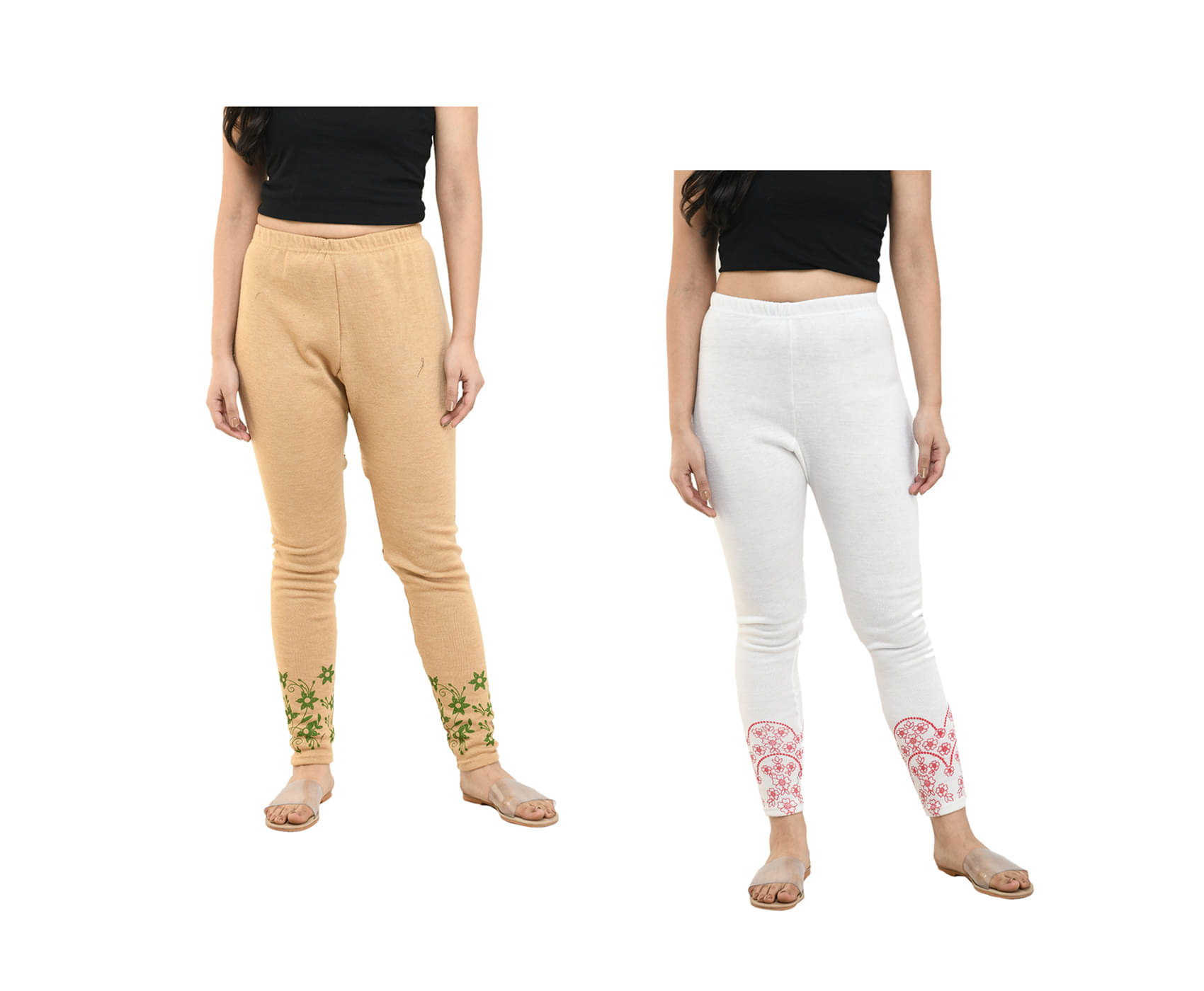     			IndiWeaves Pack of 2 Woollen Women Legging ( Multicolor )