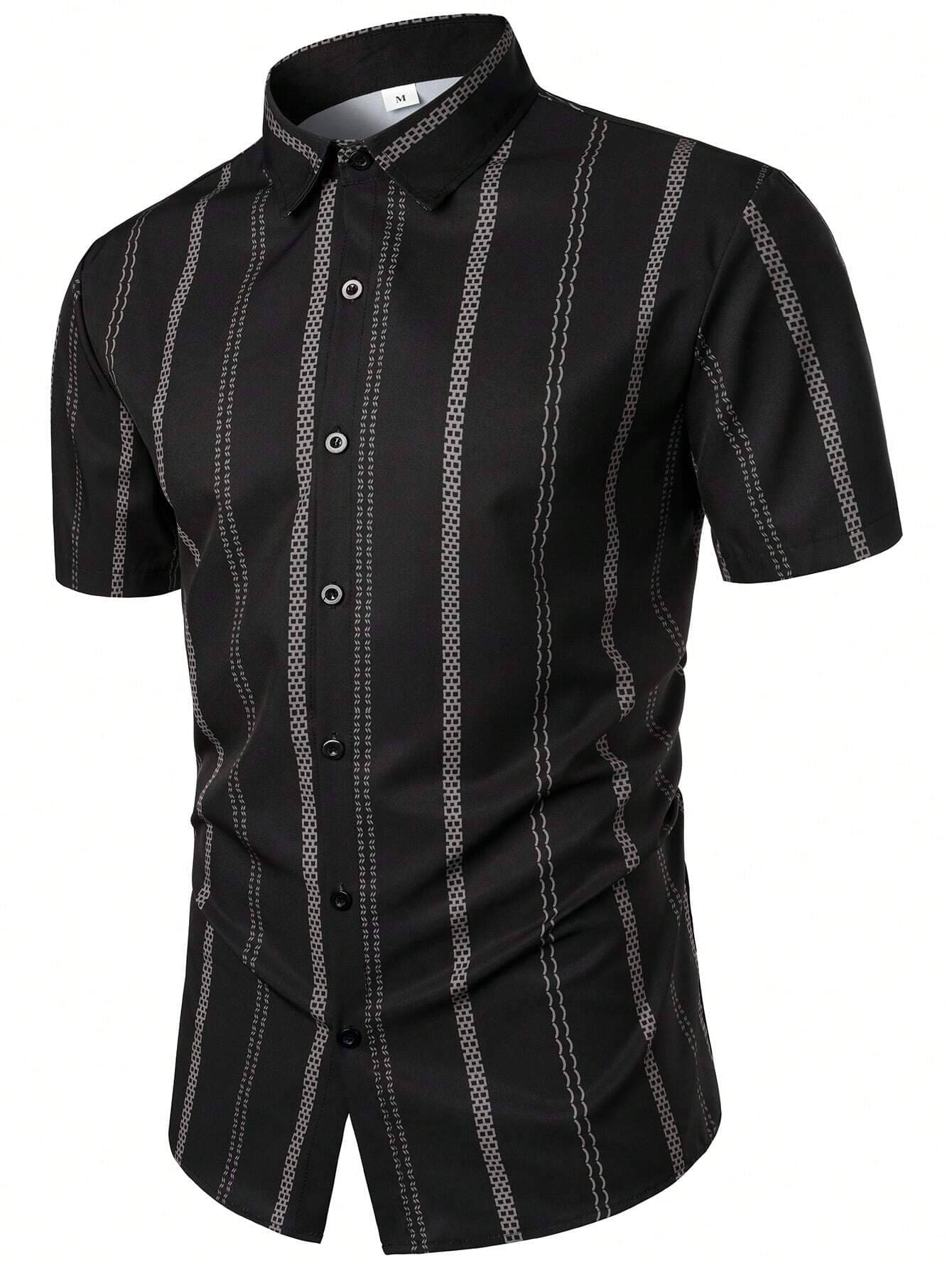     			KAPDAX Poly Cotton Regular Fit Printed Half Sleeves Men's Casual Shirt - Black ( Pack of 1 )