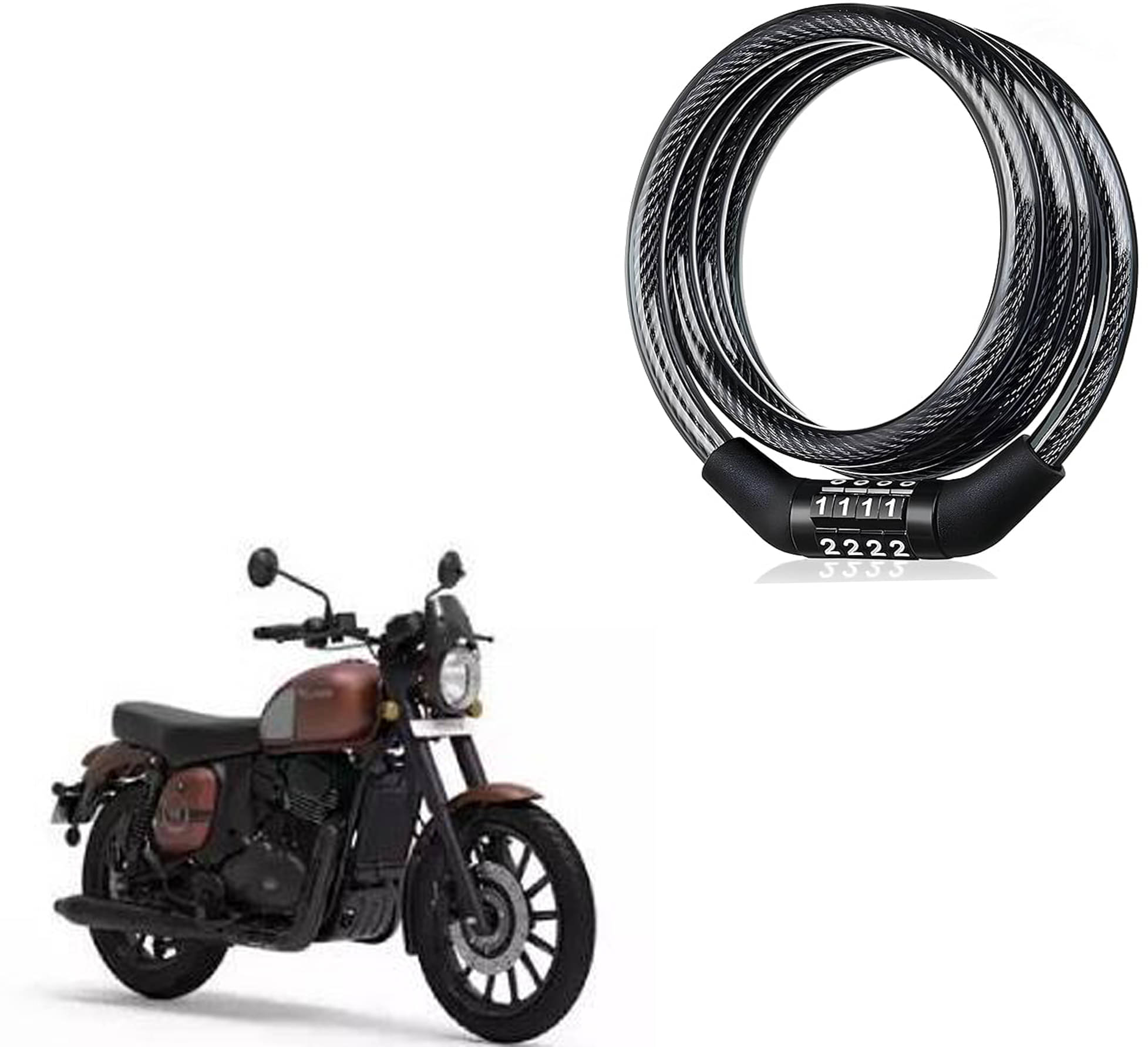     			Keyless Numeric Bike Cable Lock - Pack of 1 | Preset Combination | Heavy Duty Anti-Theft Protection | Multi-Purpose Lock for Bike, Bicycle, Helmet, Luggage