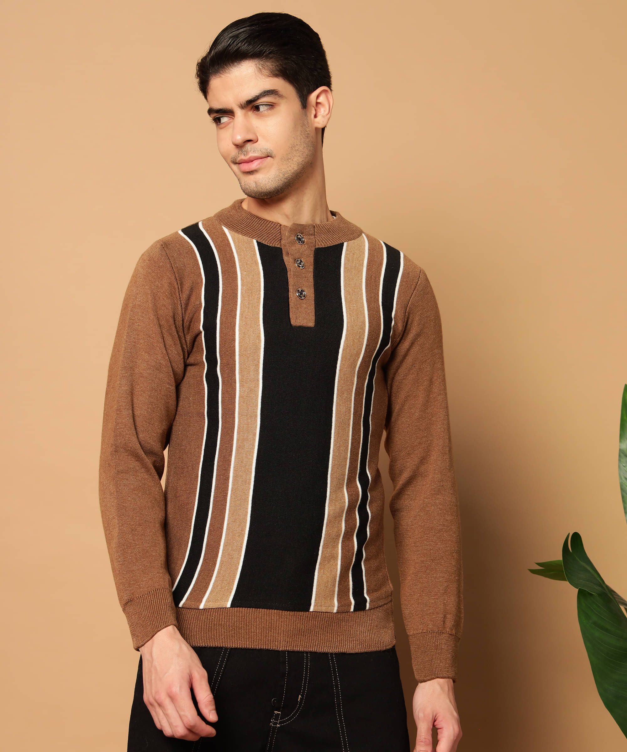     			Kilvested Woollen Blend Round Neck Men's Full Sleeves Pullover Sweater - Brown ( Pack of 1 )