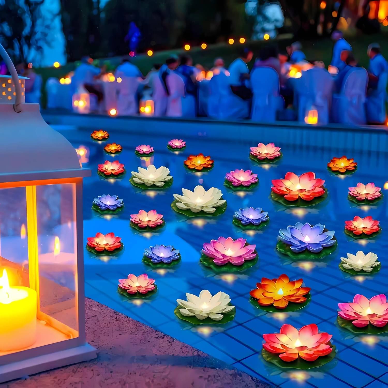 LOOTWAGON LED Lotus Floating Tea Light Flower | Water Sensor | Mix Color LOOTWAGON LED Lotus Floating Tea Light Flower | Water Sensor | Mix Color