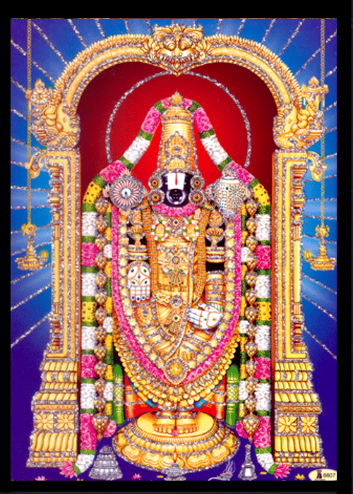     			LORD BALAJI Sparkled Laminated Photo 5 (Width) x 7 (Length) inch on Wooden Base With Back Support Mount