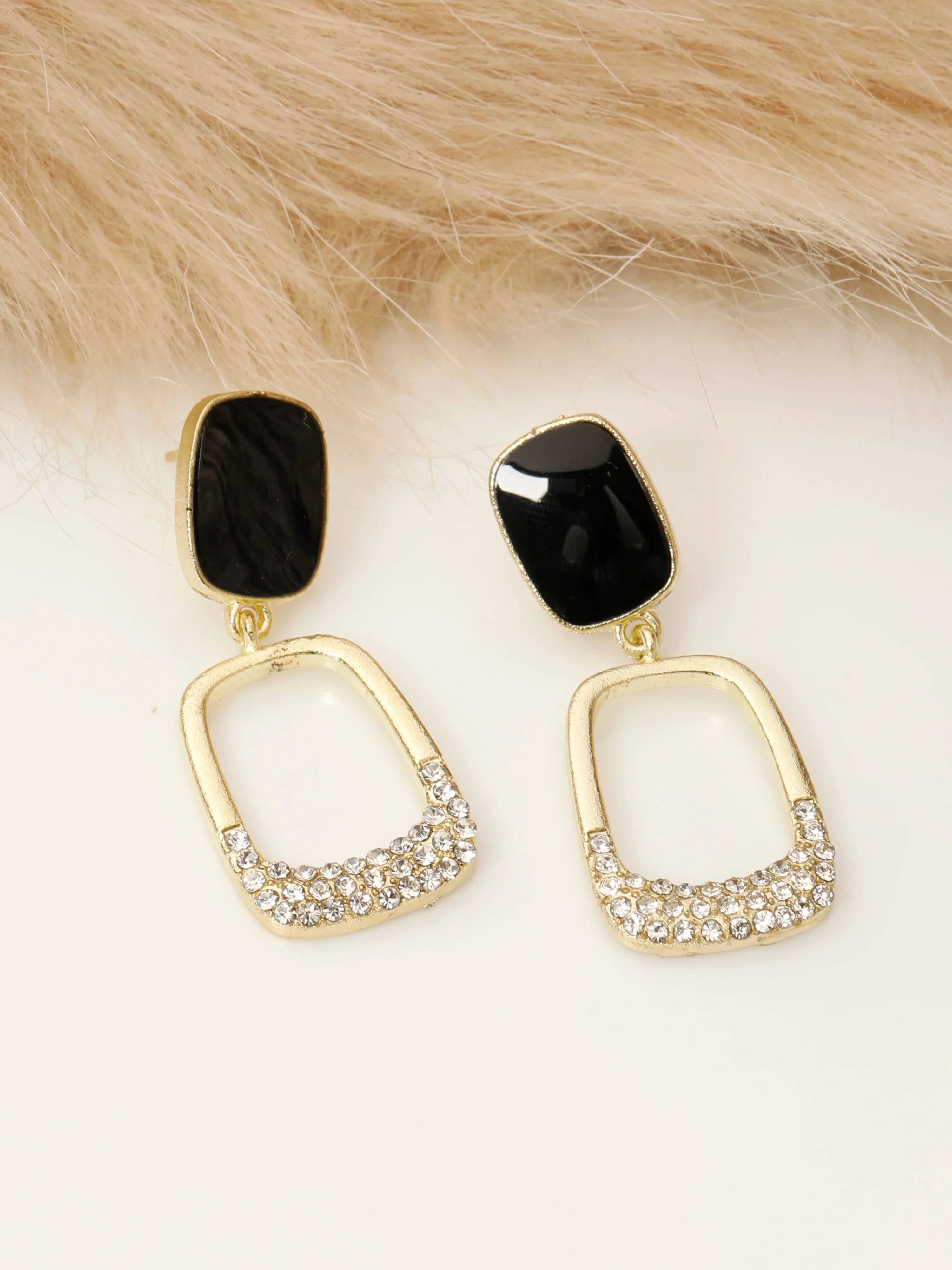     			Lady Raiment Black Danglers Earrings ( Pack of 1 )
