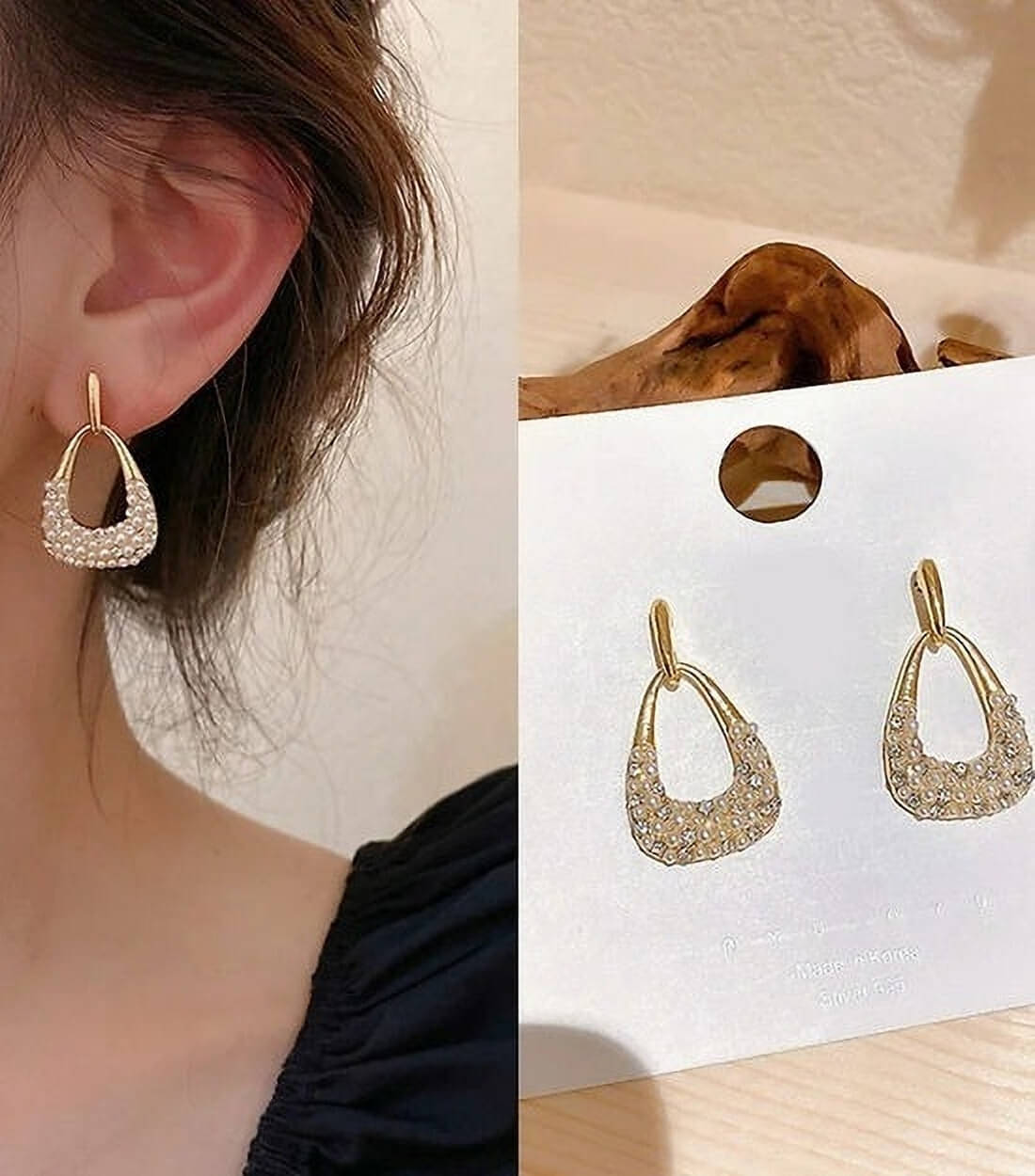     			Lady Raiment Golden Stud Earrings ( Pack of 1 )