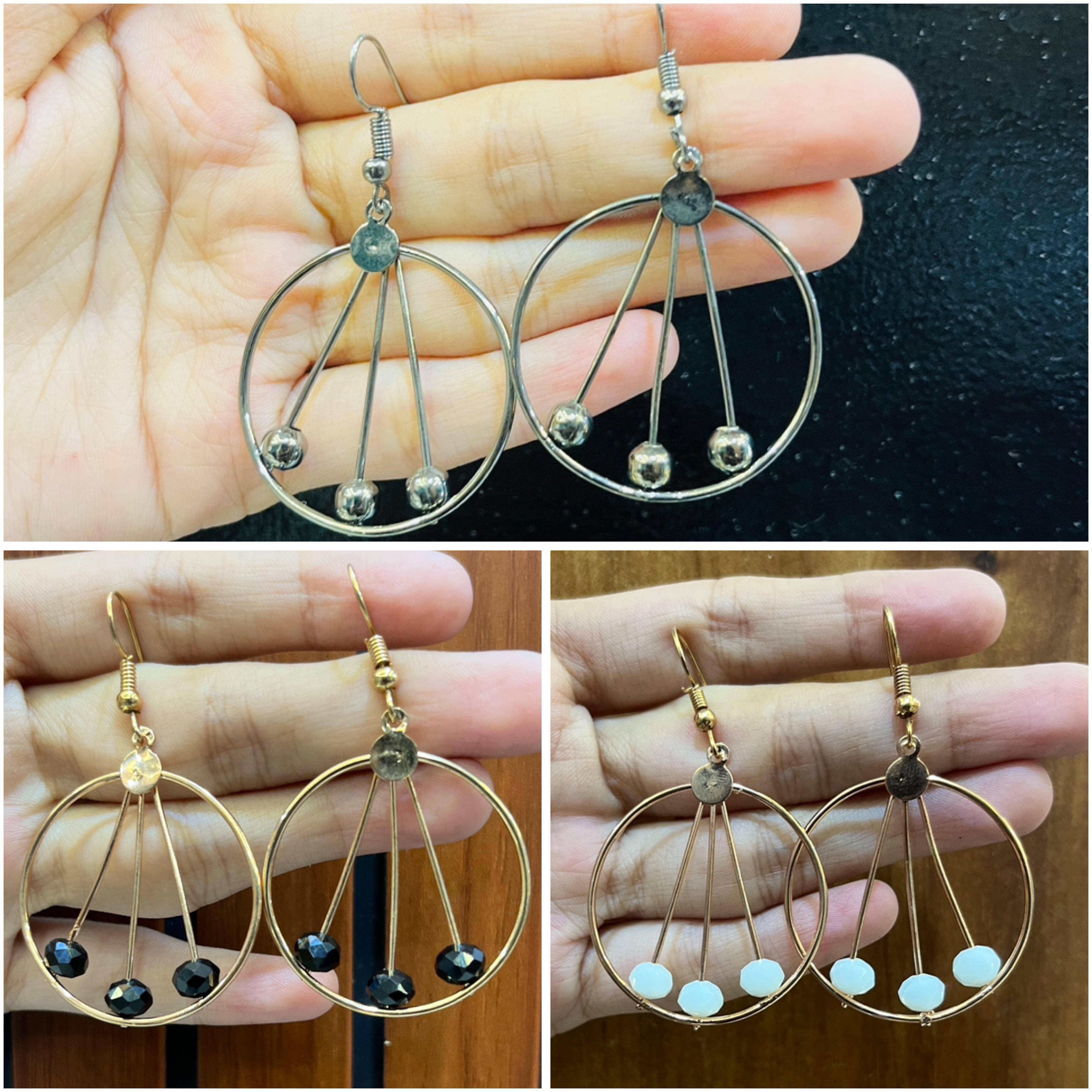     			Lady Raiment Multicolor Hoops Earrings ( Pack of 3 )
