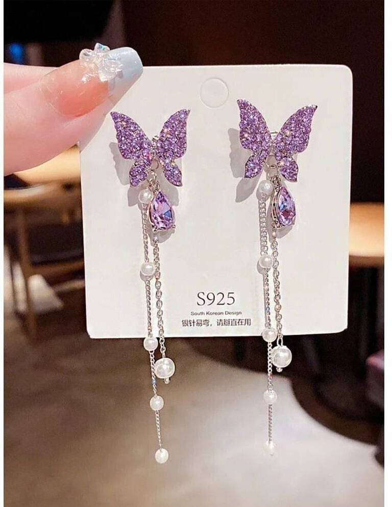     			Lady Raiment Purple Stud Earrings ( Pack of 1 )