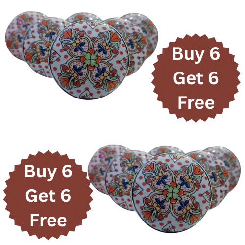 MALAIKAH Buy 6 Get 6 Free Modern Ceramic Drawer Knobs – Colourful Cupboard Pull Handles for Doors & Furniture – Pack of 12 MALAIKAH Buy 6 Get 6 Free Modern Ceramic Drawer Knobs – Colourful Cupboard Pull Handles for Doors & Furniture – Pack of 12