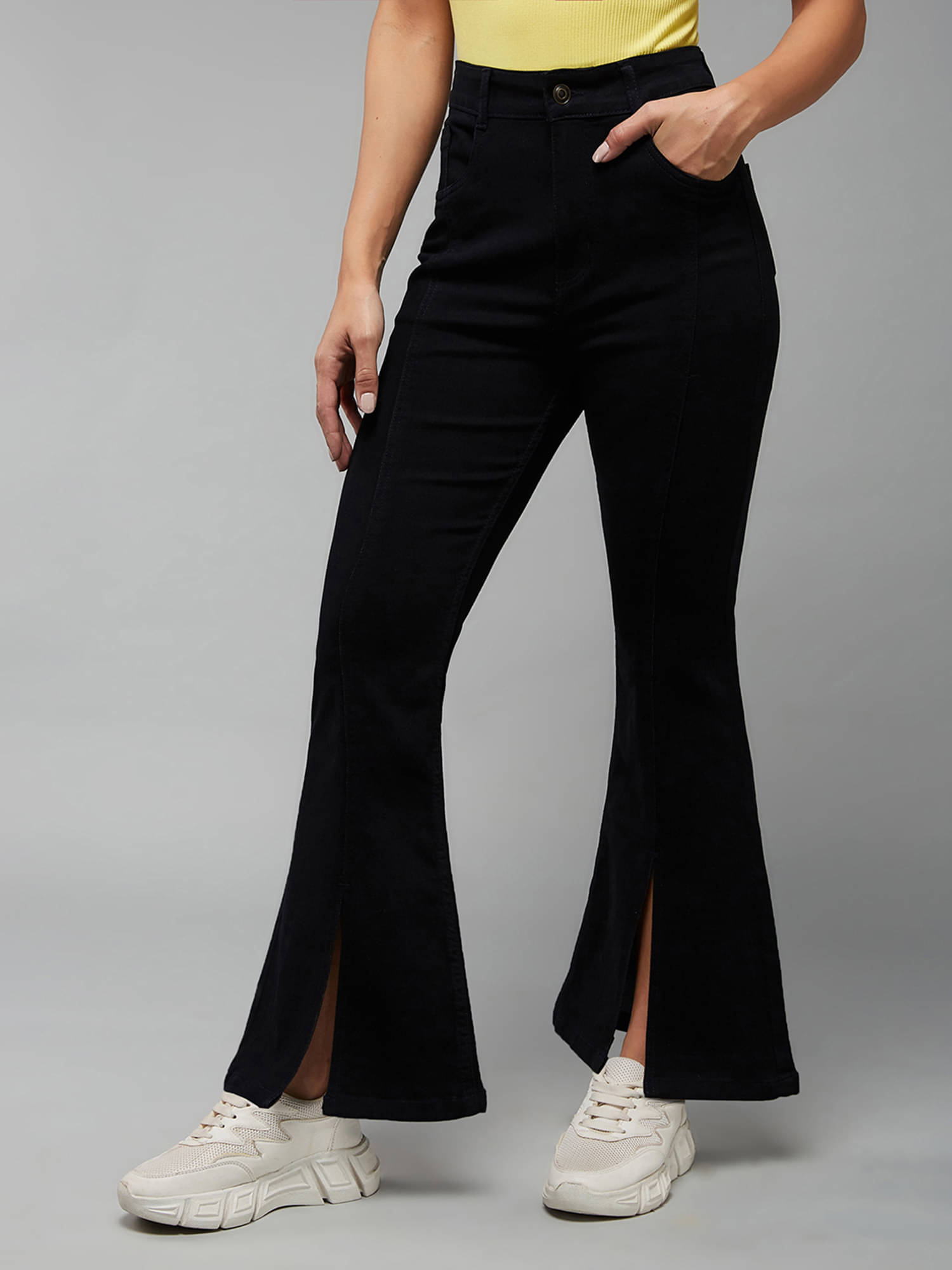     			Miss Chase Women's Bootcut High-Rise Jeans ( Black )