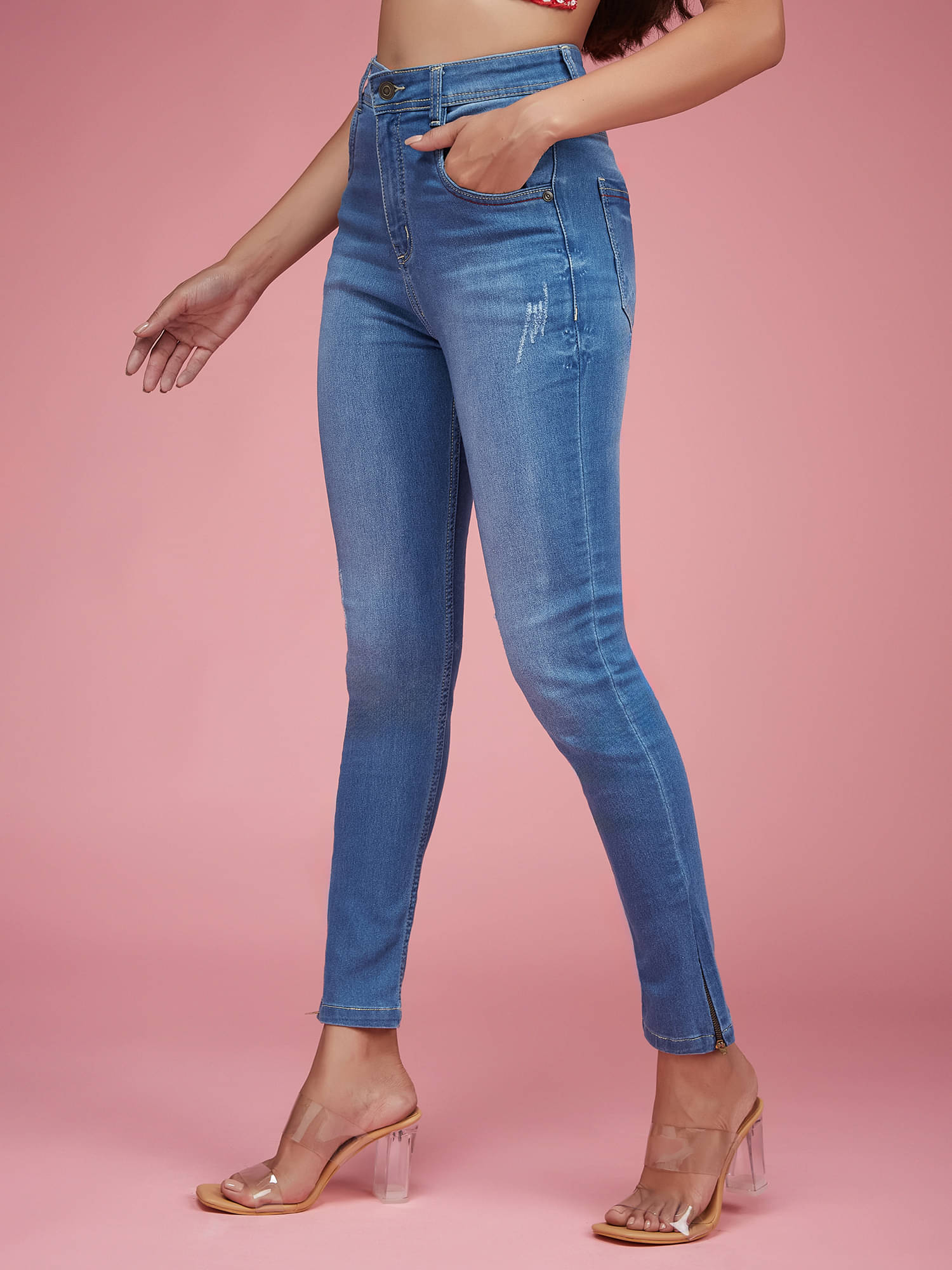     			Miss Chase Women's Skinny Fit High-Rise Jeans ( Blue )