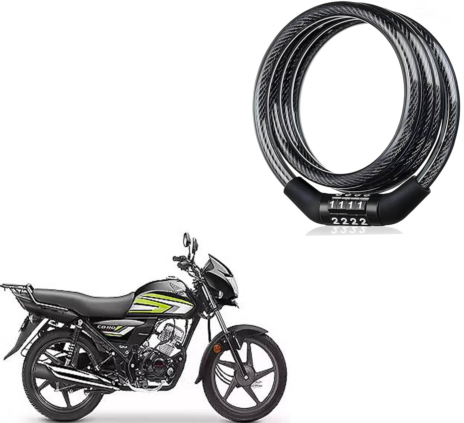 Multipurpose 4 Digit Numeric Cable Bike/Bicycle Helmet Lock For Avenger 220 Dtsi (Black), Combination Lock Multipurpose 4 Digit Numeric Cable Bike/Bicycle Helmet Lock For Avenger 220 Dtsi (Black), Combination Lock