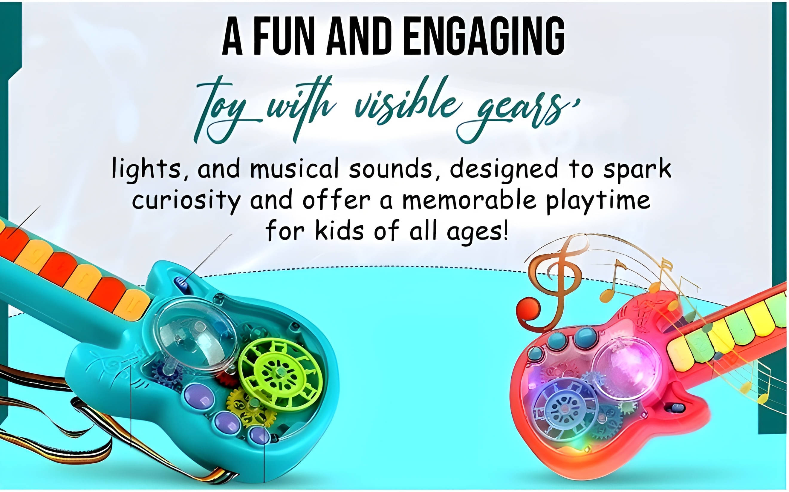     			Musical Learning Electronic Gear Guitar Toy for Kids with Sounds, Lights