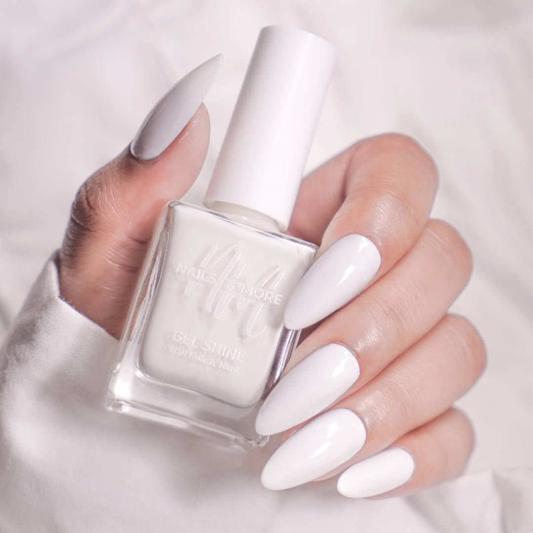     			NAILS & MORE White Glossy Nail Polish 10 ( Pack of 1 )