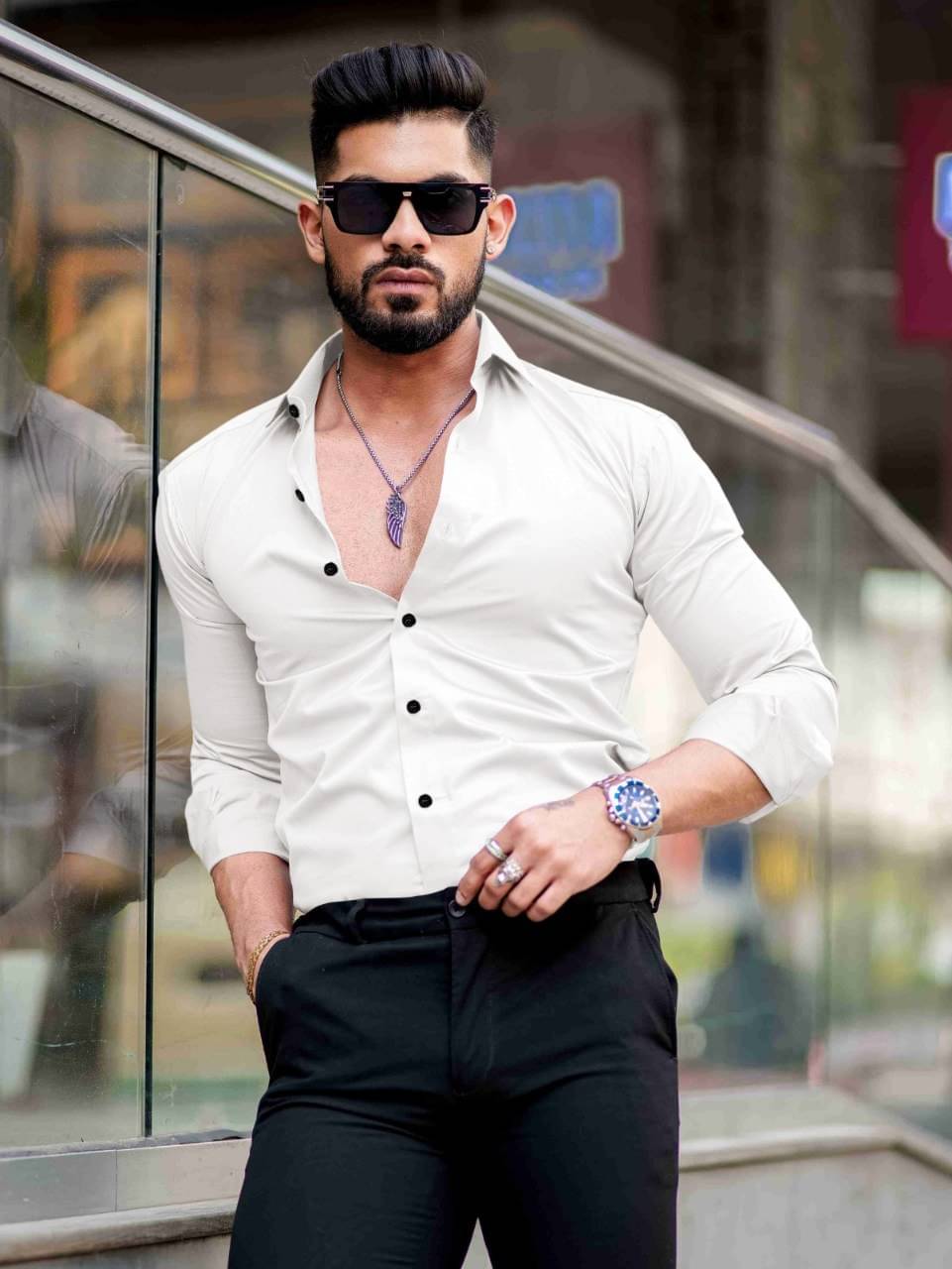     			NEXCODE Cotton Blend Regular Fit Full Sleeves Men's Formal Shirt - White ( Pack of 1 )