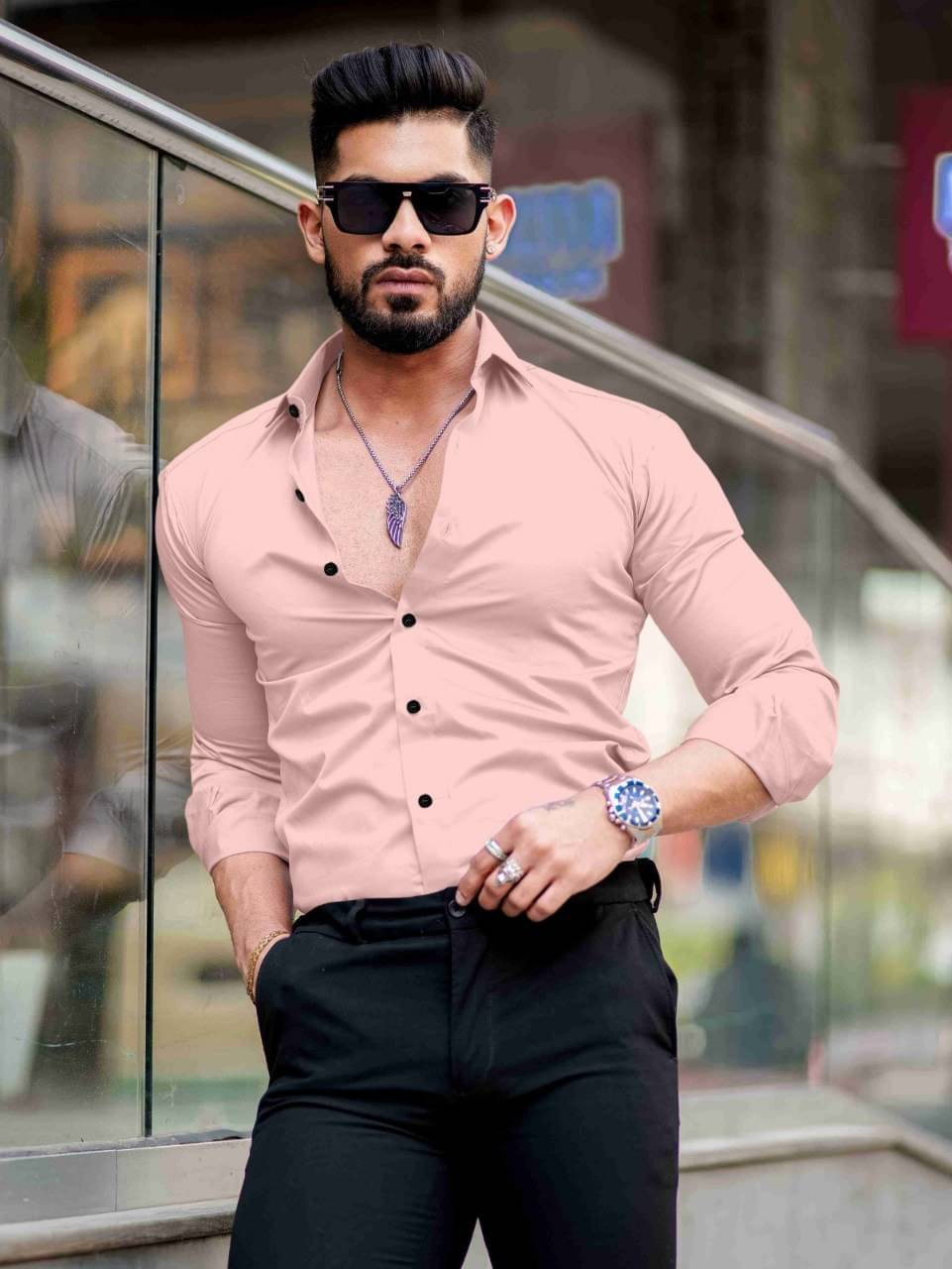 NEXCODE Cotton Blend Regular Fit Full Sleeves Men's Formal Shirt - Pink ( Pack of 1 ) NEXCODE Cotton Blend Regular Fit Full Sleeves Men's Formal Shirt - Pink ( Pack of 1 )