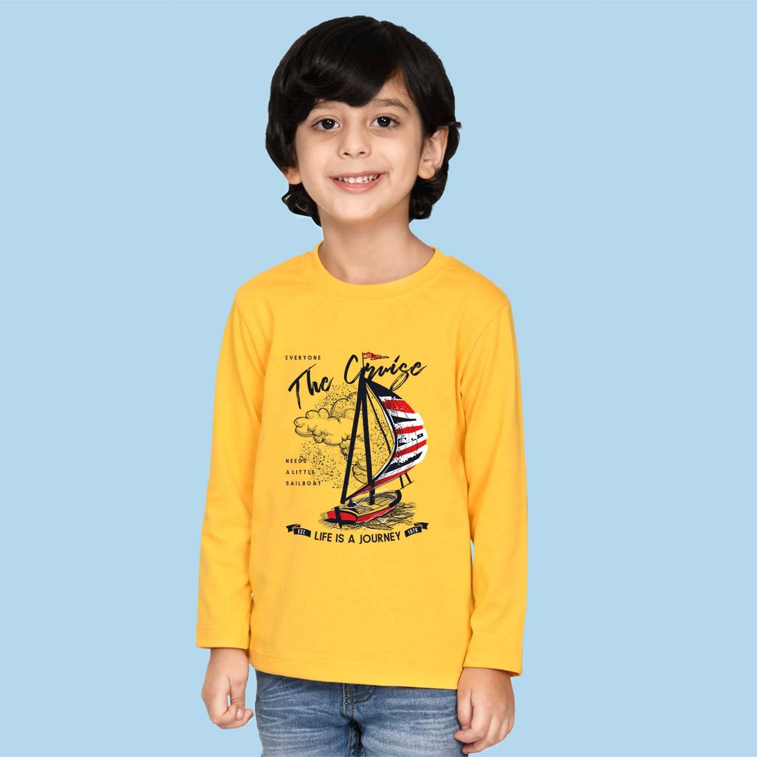     			Nusyl Pack of 1 Boys Cotton Blend T-Shirt ( Yellow )