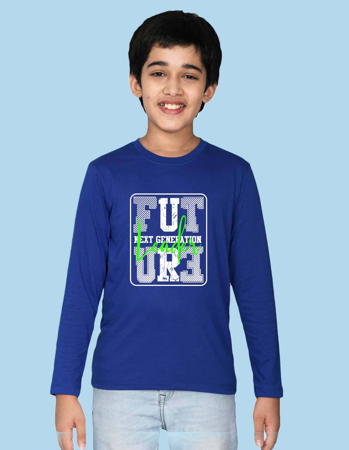     			Nusyl Pack of 1 Boys Cotton Blend T-Shirt ( Royal Blue )
