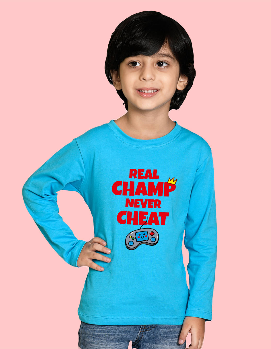     			Nusyl Pack of 1 Boys Cotton Blend T-Shirt ( Blue )