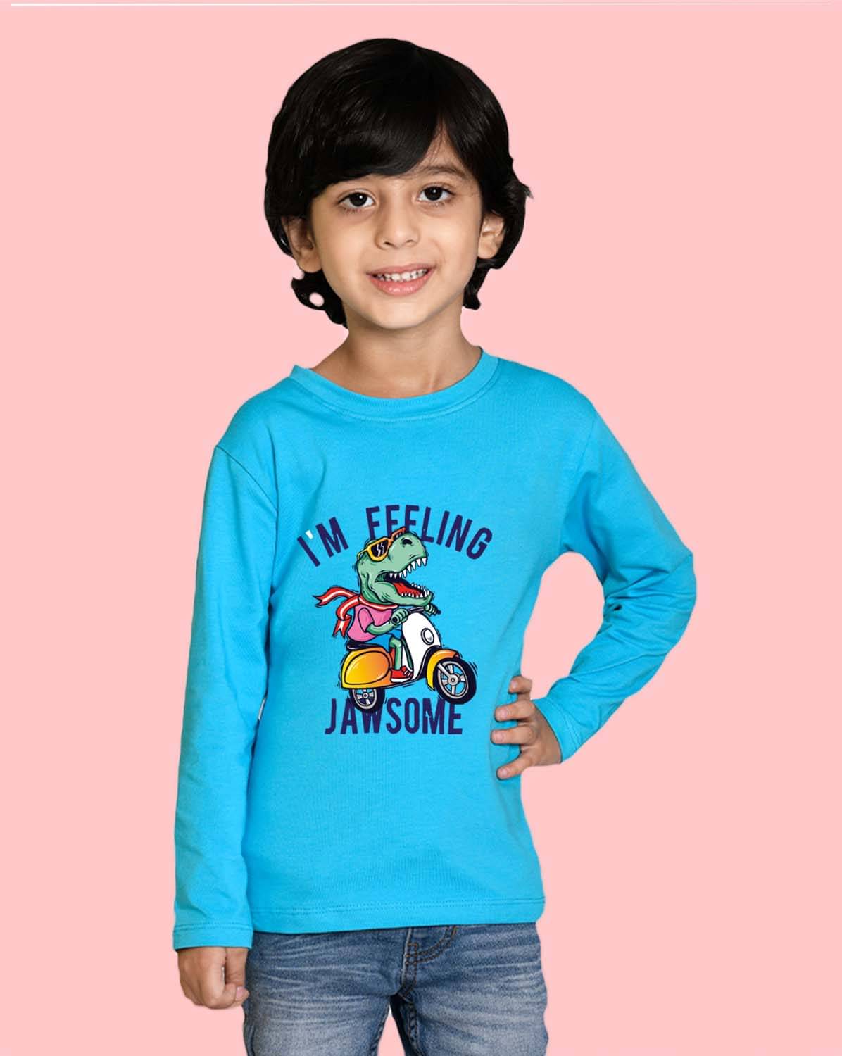     			Nusyl Pack of 1 Boys Cotton Blend T-Shirt ( Blue )