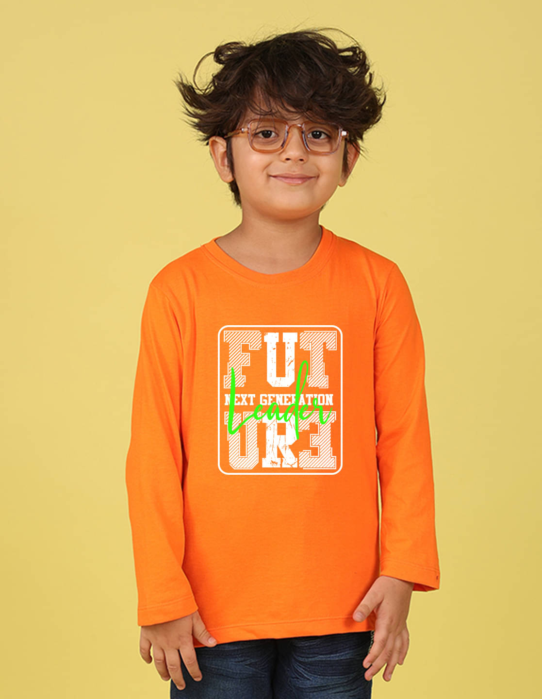     			Nusyl Pack of 1 Boys Cotton Blend T-Shirt ( Orange )
