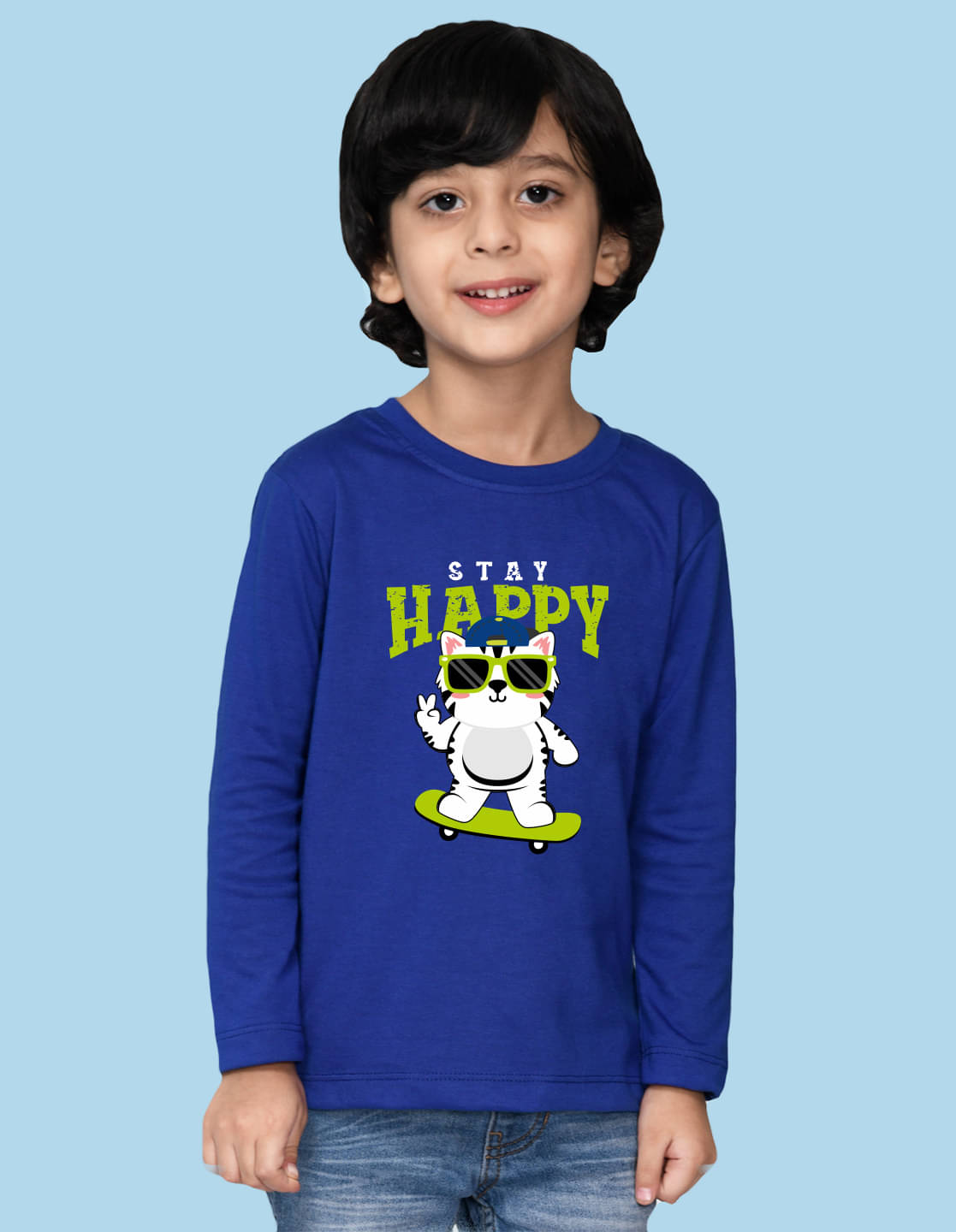     			Nusyl Pack of 1 Boys Cotton Blend T-Shirt ( Blue )