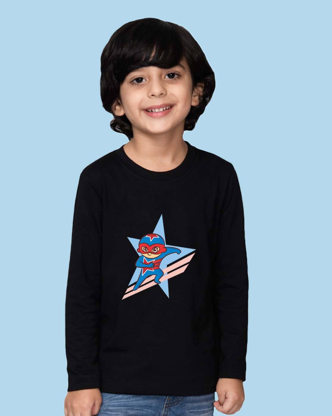     			Nusyl Pack of 1 Boys Cotton Blend T-Shirt ( Black )