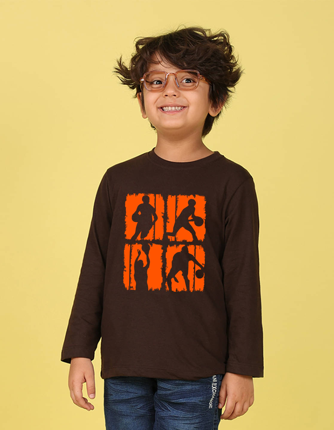     			Nusyl Pack of 1 Boys Cotton Blend T-Shirt ( Brown )