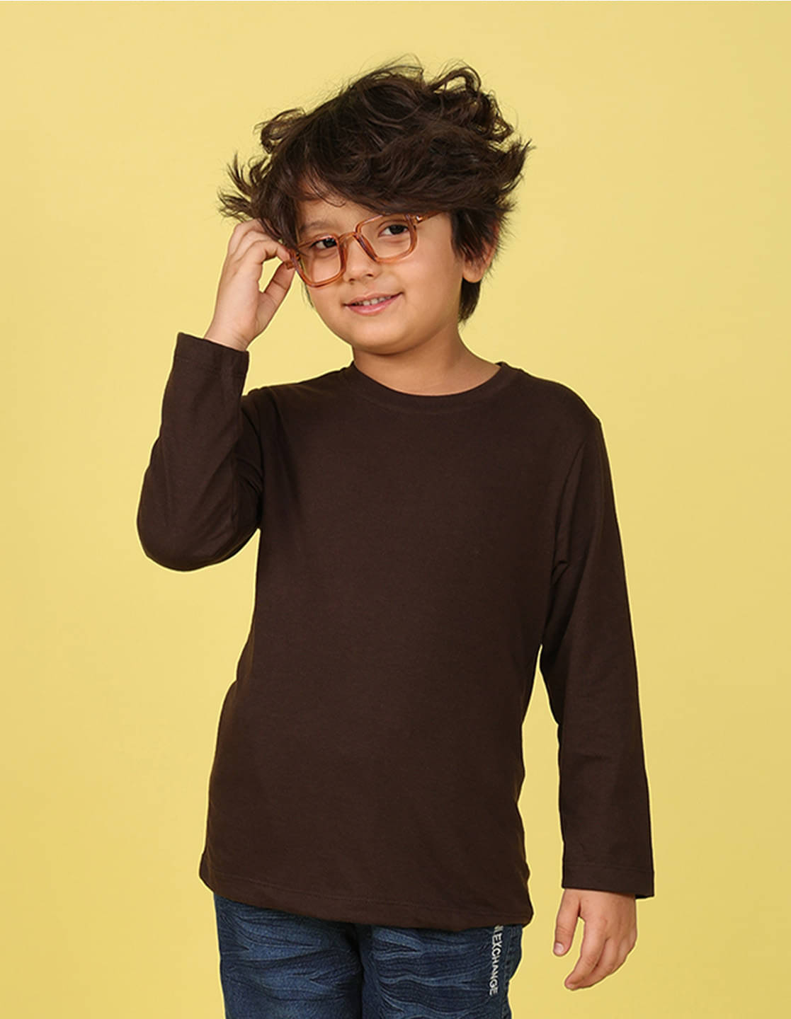     			Nusyl Pack of 1 Boys Cotton Blend T-Shirt ( Brown )