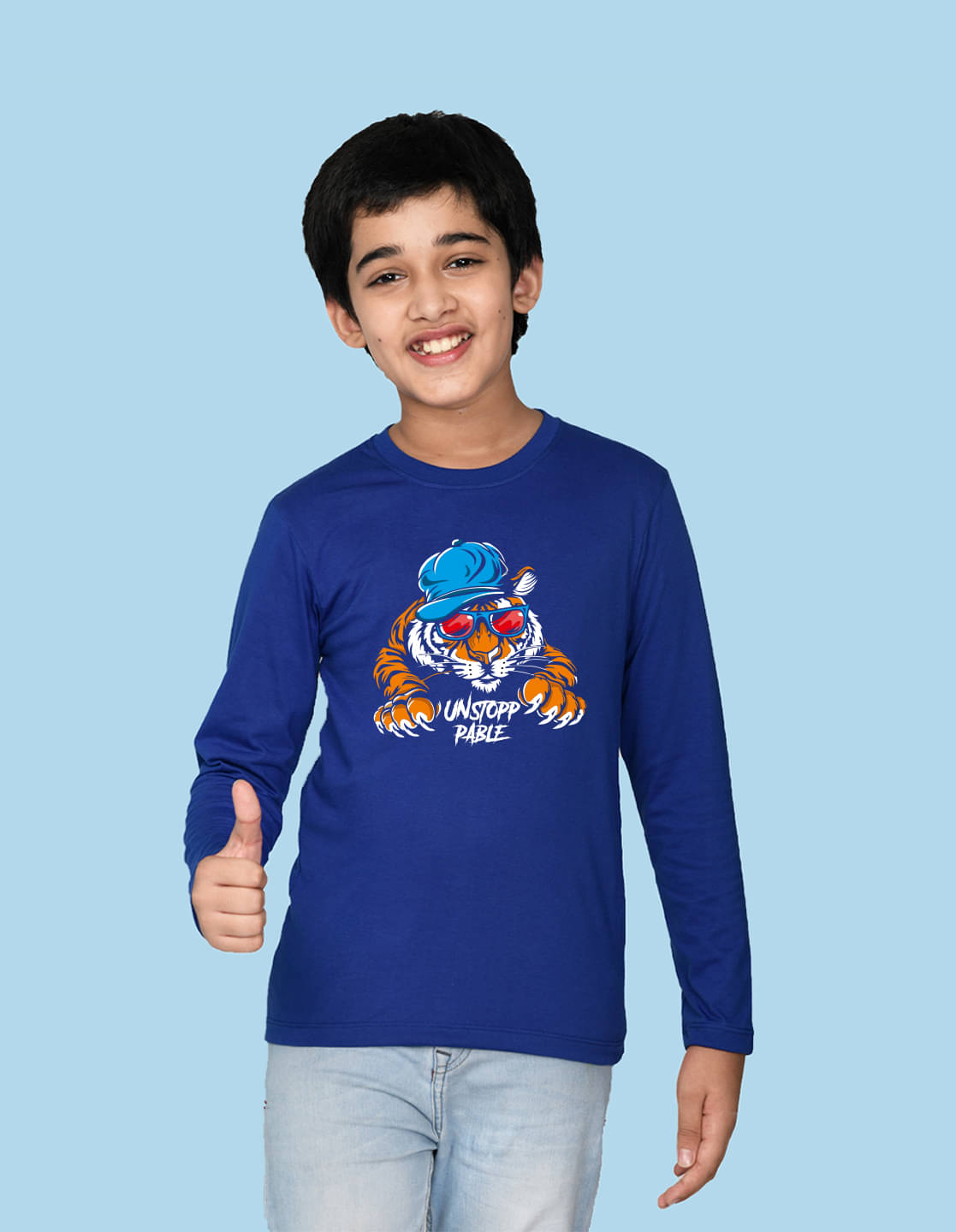     			Nusyl Pack of 1 Boys Cotton Blend T-Shirt ( Royal Blue )