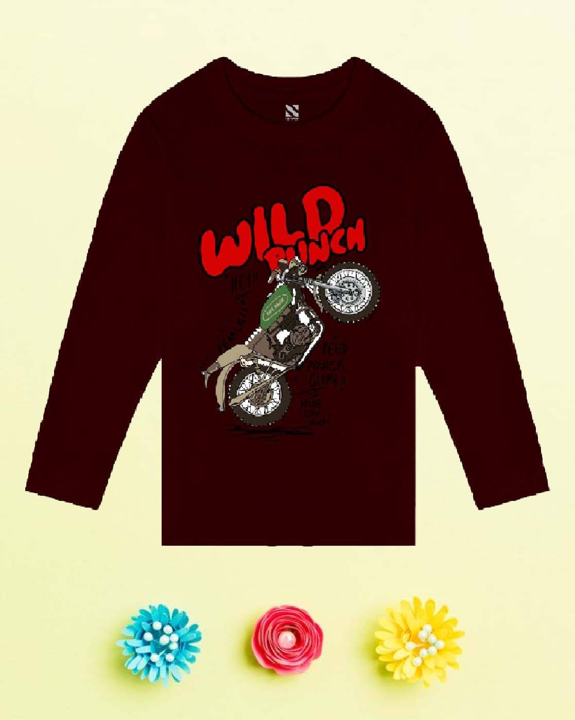     			Nusyl Pack of 1 Boys Cotton Blend T-Shirt ( Wine )