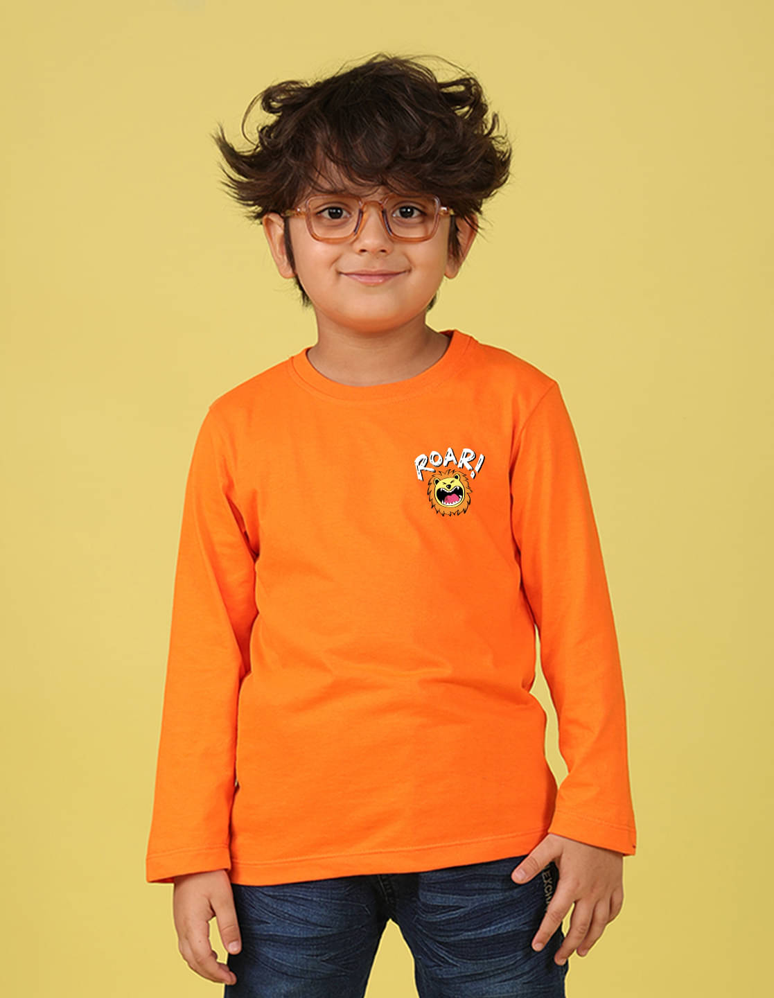     			Nusyl Pack of 1 Boys Cotton Blend T-Shirt ( Orange )