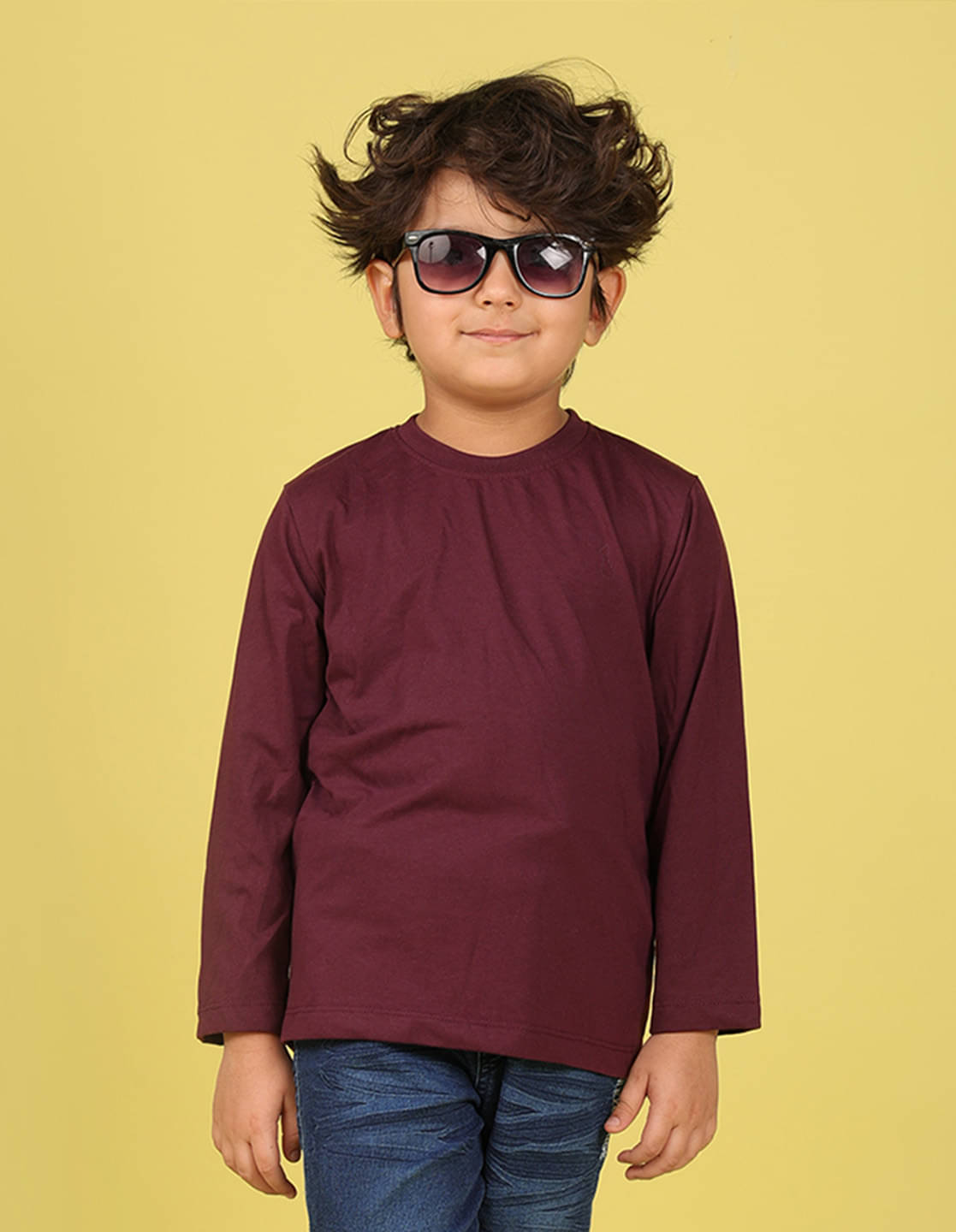     			Nusyl Pack of 1 Boys Cotton Blend T-Shirt ( Maroon )