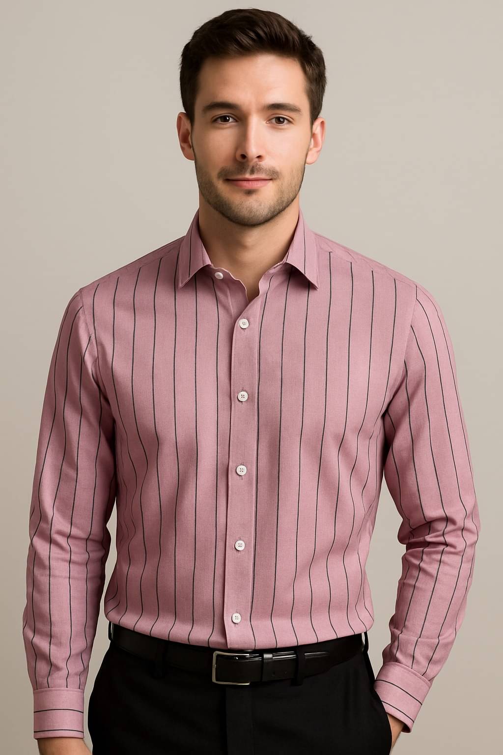     			OQUENT Linen Regular Fit Self Design Full Sleeves Men's Casual Shirt - Pink ( Pack of 1 )