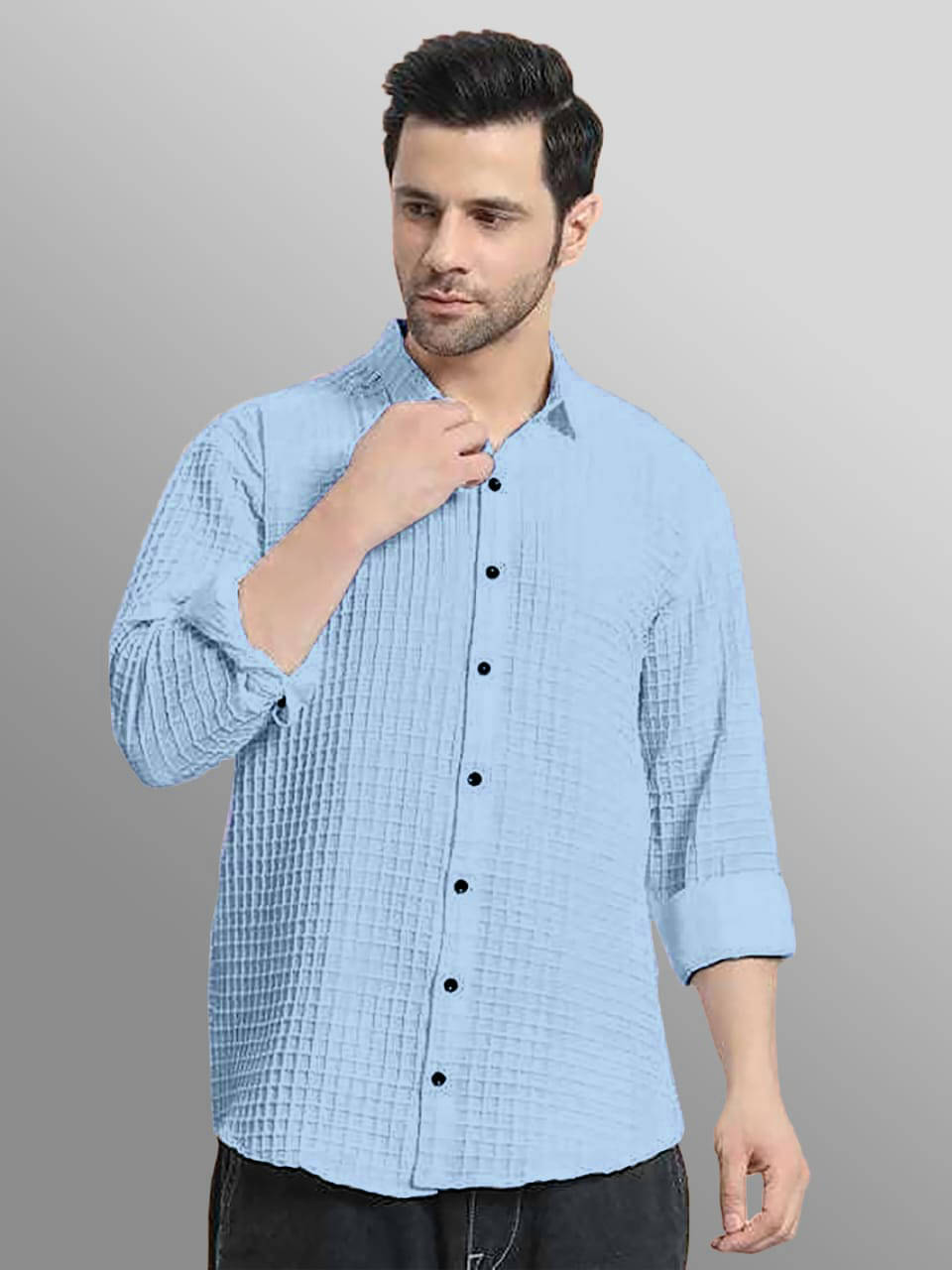 OQUENT Poly Cotton Regular Fit Self Design Full Sleeves Men's Casual Shirt - Aqua Blue ( Pack of 1 ) OQUENT Poly Cotton Regular Fit Self Design Full Sleeves Men's Casual Shirt - Aqua Blue ( Pack of 1 )