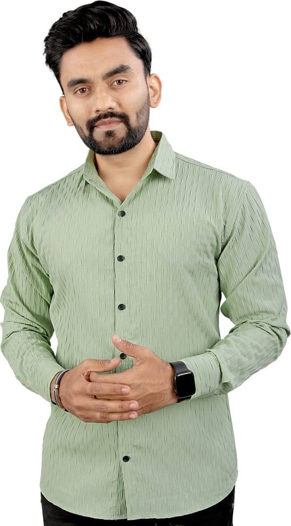     			OQUENT Poly Cotton Regular Fit Self Design Full Sleeves Men's Casual Shirt - Mint Green ( Pack of 1 )