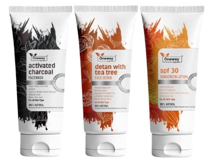 Oneway Happiness - Daily Use Face Wash + Scrub For All Skin Type ( Pack of 3 )     			Oneway Happiness - Daily Use Face Wash + Scrub For All Skin Type ( Pack of 3 )