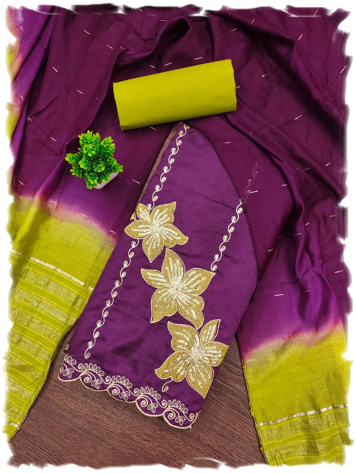 PANZORA Women Cotton Unstitched Dress Material ( Purple ) PANZORA Women Cotton Unstitched Dress Material ( Purple )