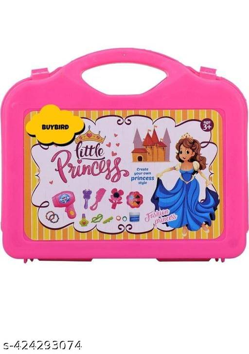    			Play Make Up Case and Cosmetic Set, Durable Beauty Kit Hair Salon with Makeup Accessories for Children Girls with Foldable Suitcase