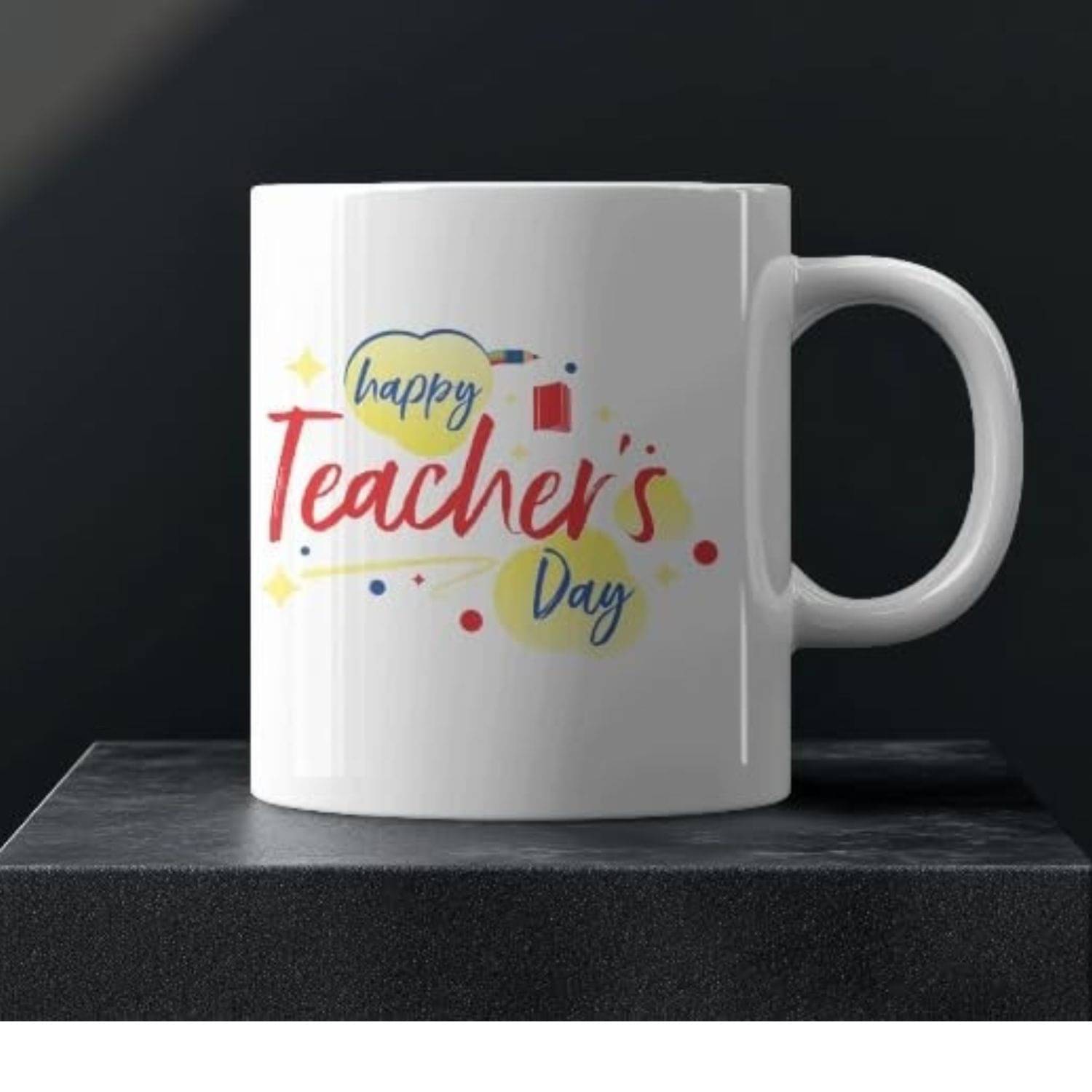     			Ridaa White Mug Teacherday Ceramic Coffee Mug 350 mL ( Pack of 1 )