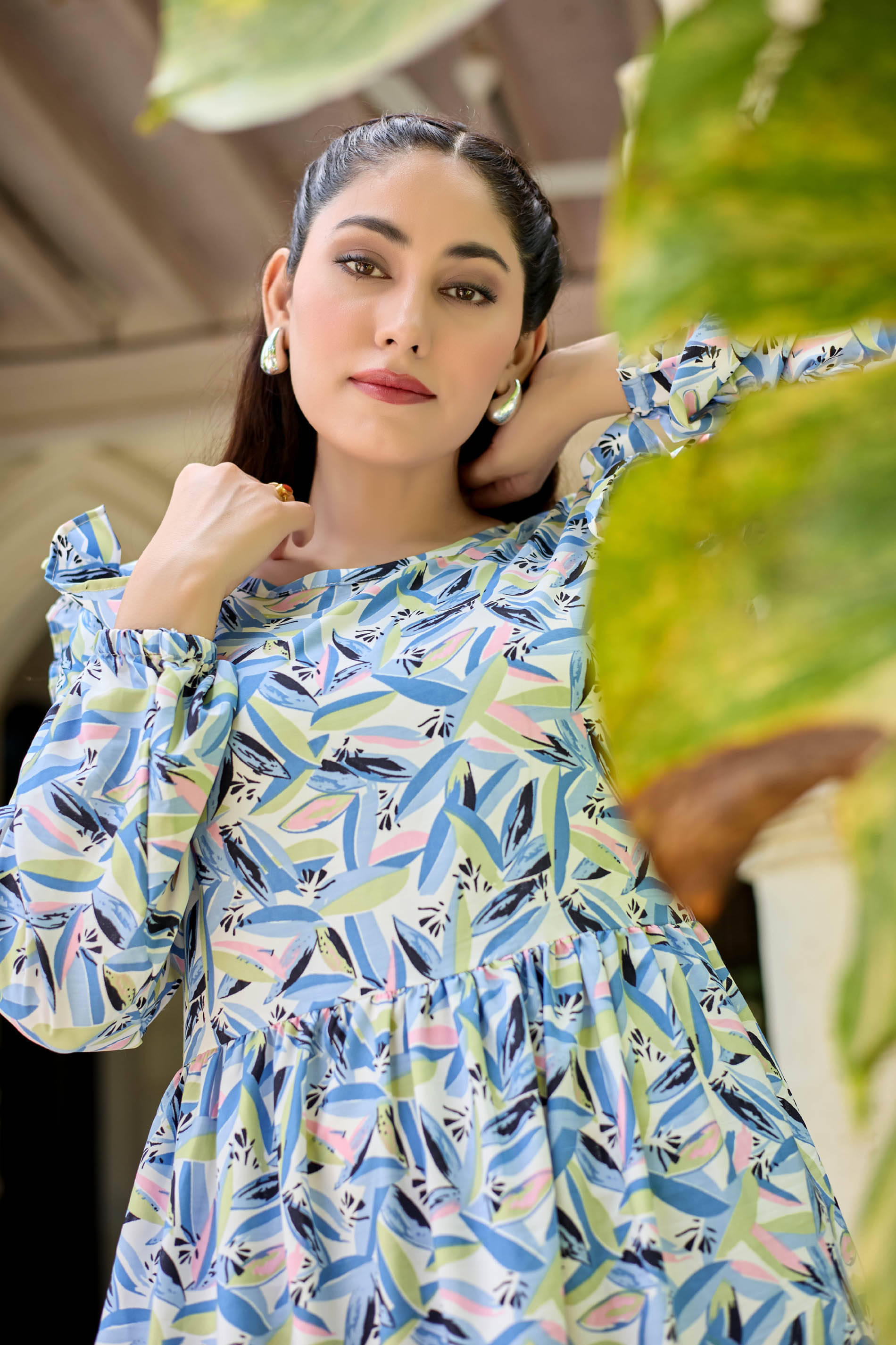     			SARINKU Women Crepe Printed Ethnic Dress ( Multicolor )