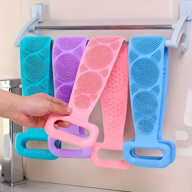     			Silicone Body Back Scrubber, Double Side Bathing Brush for Skin Deep Cleaning Massage