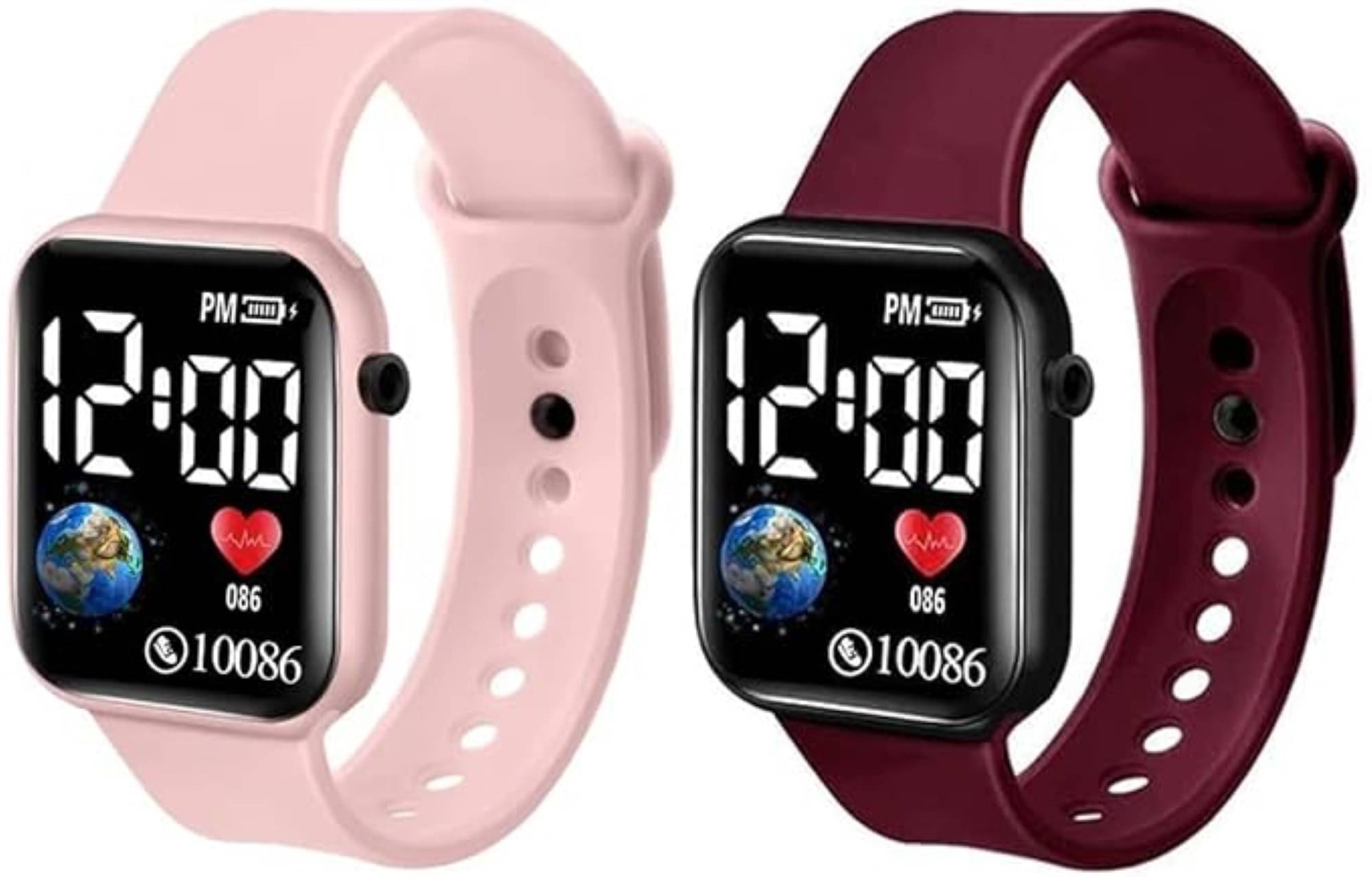    			Svats Pink Silicon Digital Men's Watch
