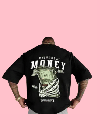 THAWE PARIDHAN Men Cotton Blend Oversized Fit Printed T-Shirt ( Black )     			THAWE PARIDHAN Men Cotton Blend Oversized Fit Printed T-Shirt ( Black )