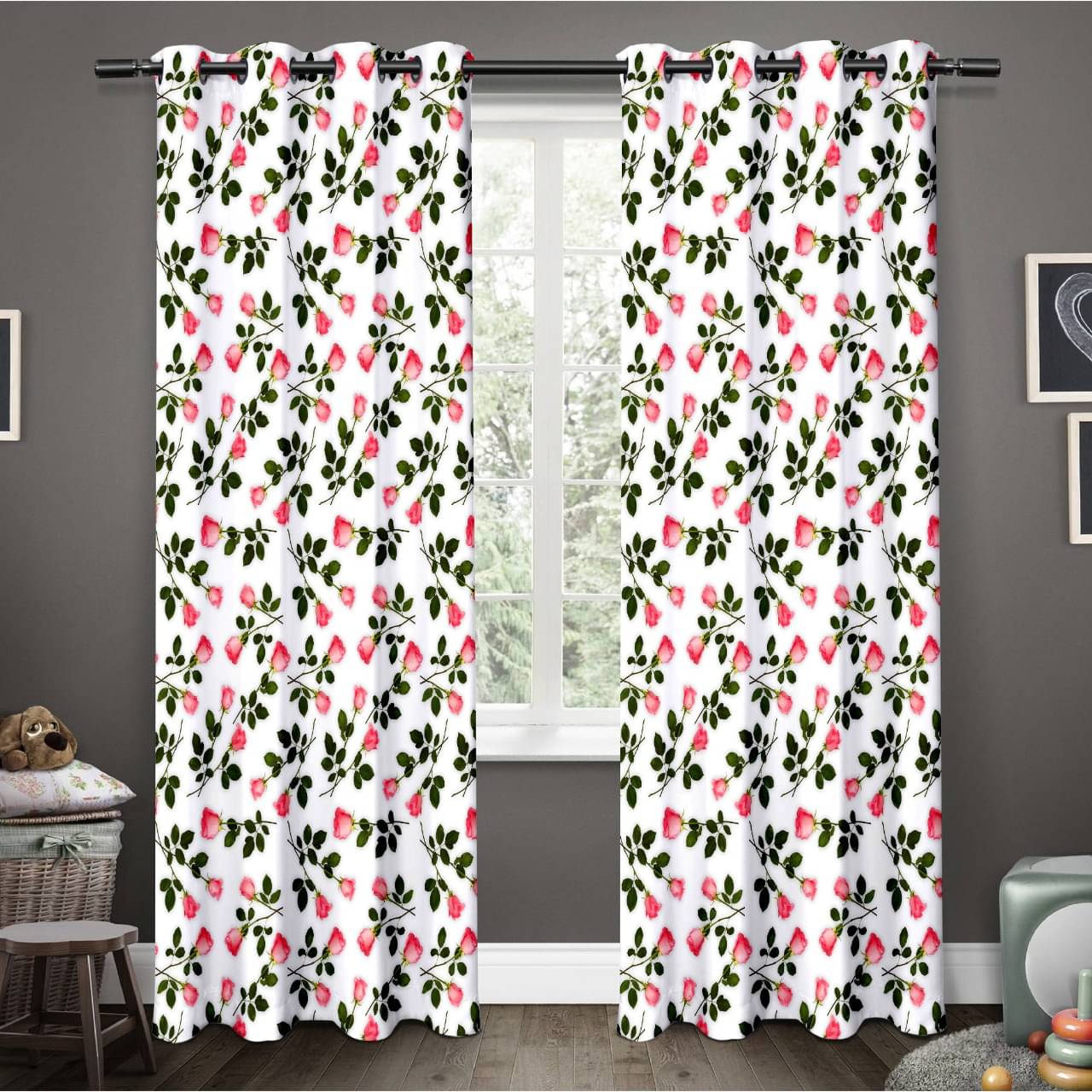 Tramb Abstract Room Darkening Eyelet Curtain 7 FT ( Pack of 1 ) - Grey Tramb Abstract Room Darkening Eyelet Curtain 7 FT ( Pack of 1 ) - Grey
