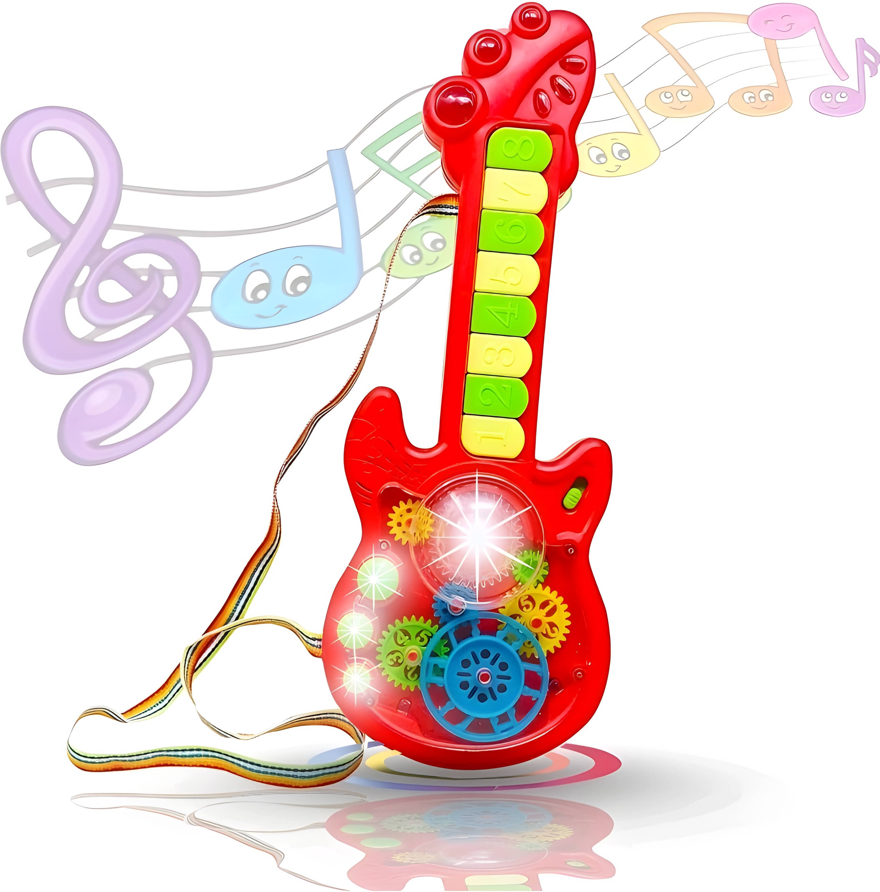 Transparent Gear Guitar with Lights Toy for Kids Music Toys Transparent Gear Guitar with Lights Toy for Kids Music Toys
