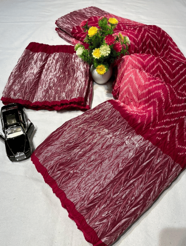 VAANISRI Chiffon Printed Regular Saree With Unstitched Blouse Piece ( Red ) VAANISRI Chiffon Printed Regular Saree With Unstitched Blouse Piece ( Red )