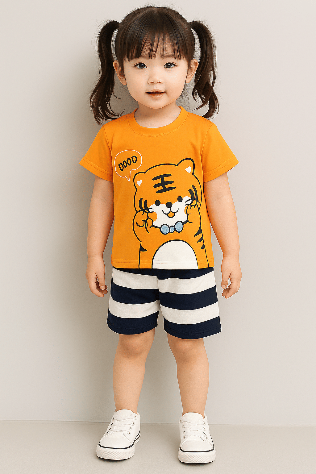 WESEVEN Pack of 1 Girls Cotton Blend T-shirt & Shorts ( Orange ) WESEVEN Pack of 1 Girls Cotton Blend T-shirt & Shorts ( Orange )