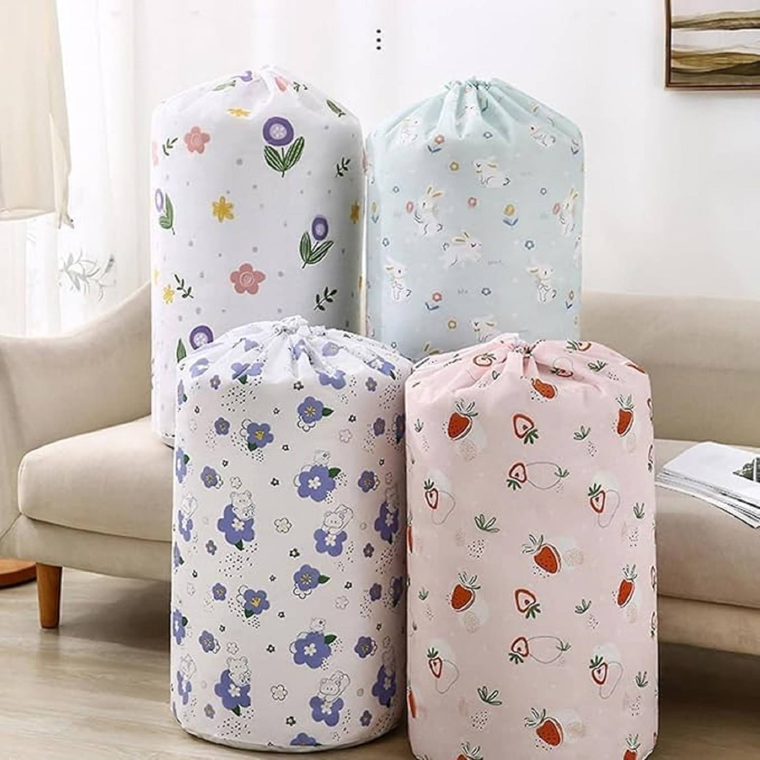     			Water Proof Large Size Quilt Storage Bag Underbed Storage Pouch Drawstring Organizer Bag